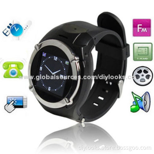 MQ998 GSM Watch Mobile Phone with Camera, Bluetooth and FM Touchscreen, Single SIM Card, Quad Band